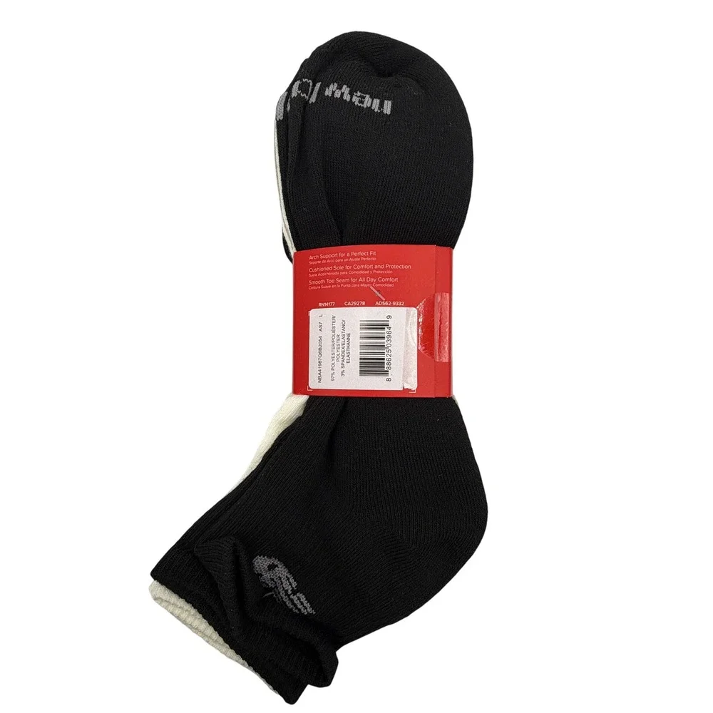 New Balance Cushioned Ankle Socks Mens 8-12.5 Black Multi NWT 12 Pairs Total
